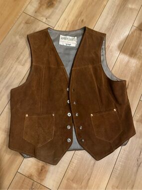 Western Brown Suede Vest by Schott